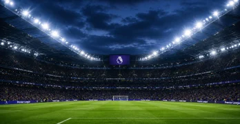 Estádio da Premier League iluminado antes do início da temporada 2026/27